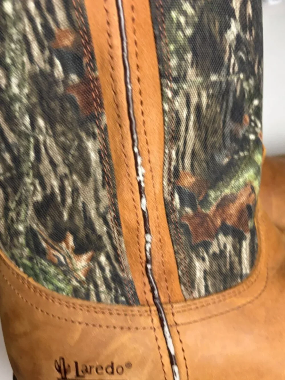 Laredo Men's Size 9.5 Cowboy Boots Mossy Oak Camo Leather Western Country Farmer